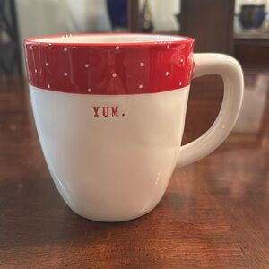 Rae Dunn Yum Polka Dot Band Coffee Tea Mug Cup